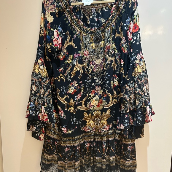 Camilla silk A Line Frill Dress - Picture 2 of 5